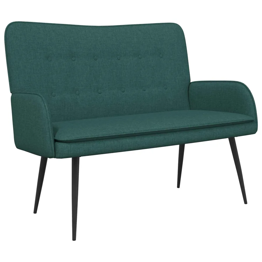Sofa 2 places Vert foncé 115 x 61 x 87 cm Tissu - 2