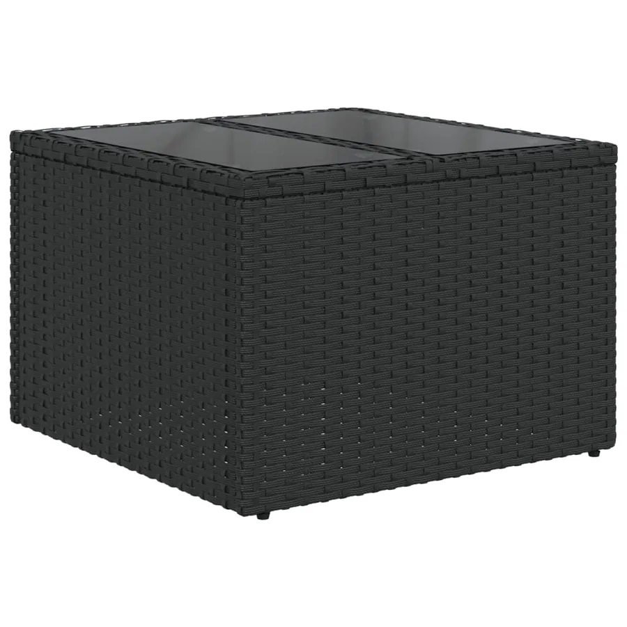 Salon de jardin 5 pcs avec coussins noir résine tressée - 5
