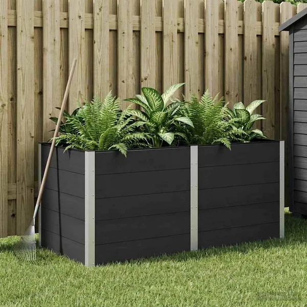 Jardinière surélevée Noir 200 x 100 x 91 cm