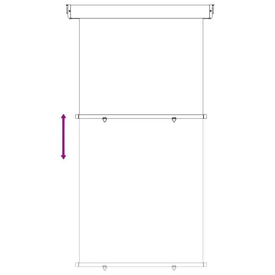Store latéral de balcon 117 x 250 cm 100% polyester fer acier - 5