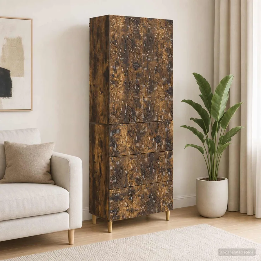 Ensemble de Meubles 2 pcs Chêne fumé 66 x 34,5 x 90 cm