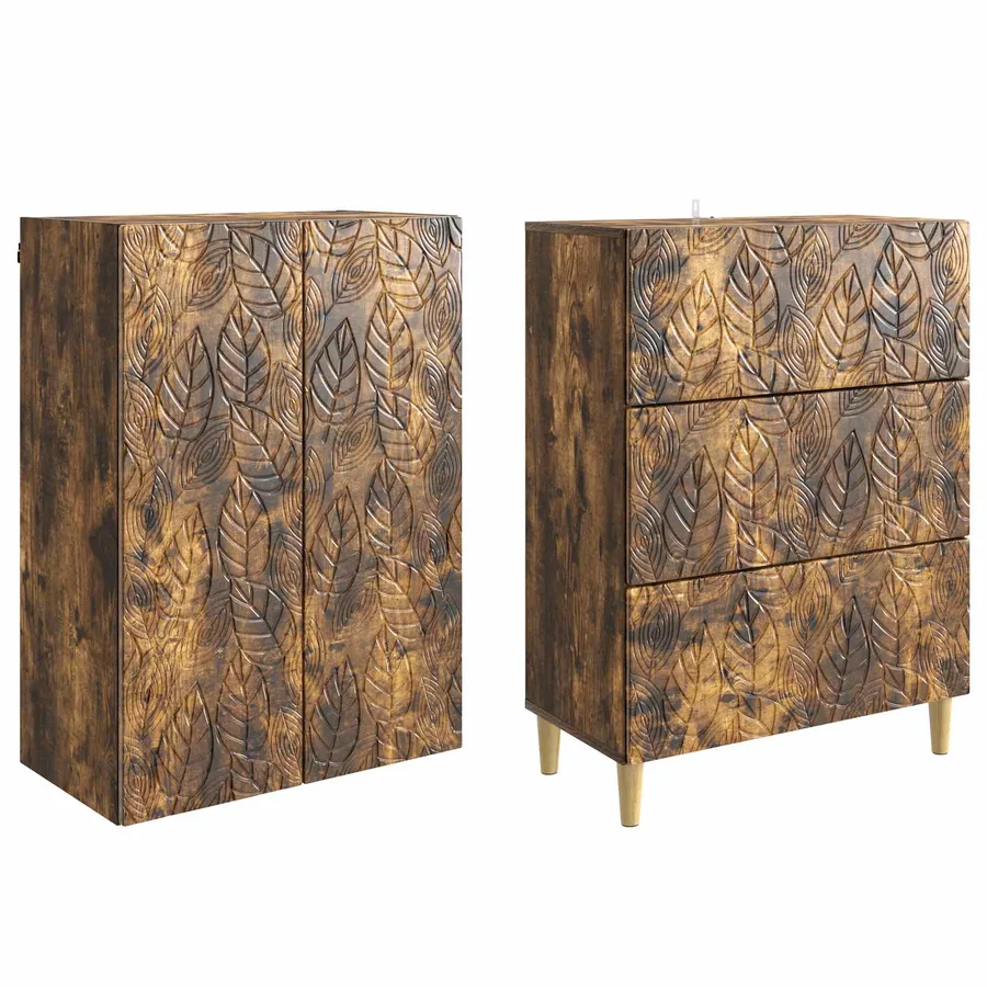 Ensemble de Meubles 2 pcs Chêne fumé 66 x 34,5 x 90 cm - 4