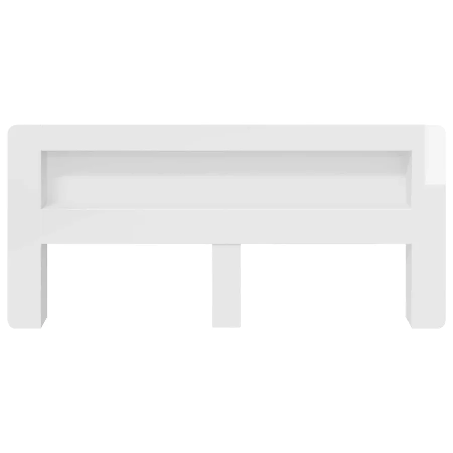 Cabinet de Tête de Lit Blanc brillant Bois d’ingénierie - 5