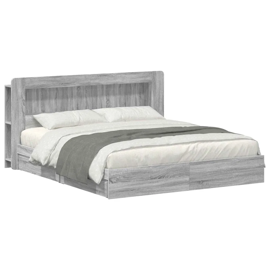 Cadre de lit avec rangement Sonoma gris 180 x 200 cm - 2