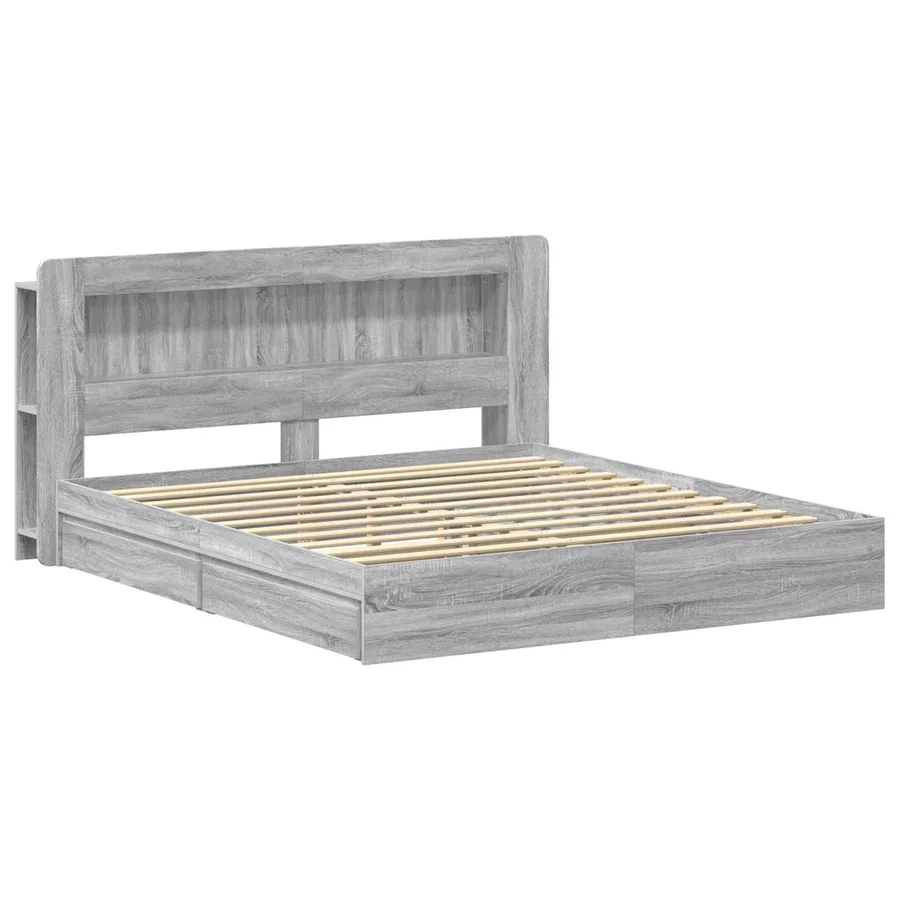 Cadre de lit avec rangement Sonoma gris 180 x 200 cm - 3