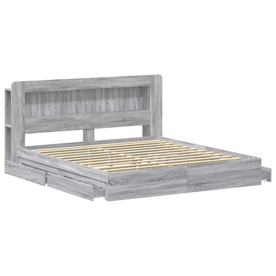Cadre de lit avec rangement Sonoma gris 180 x 200 cm - 4