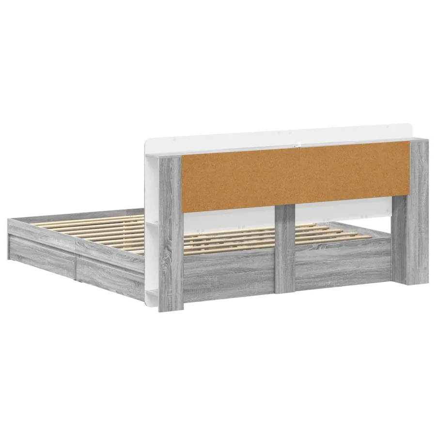 Cadre de lit avec rangement Sonoma gris 180 x 200 cm - 6