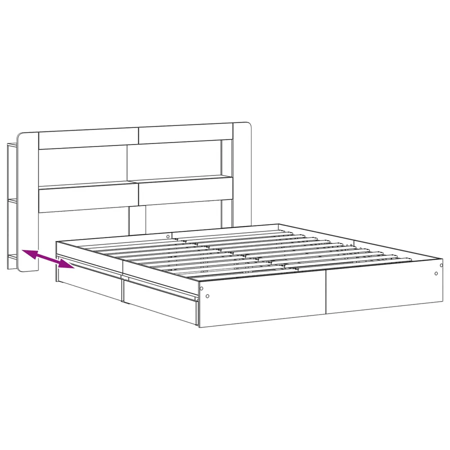 Cadre de lit avec rangement Sonoma gris 180 x 200 cm - 9