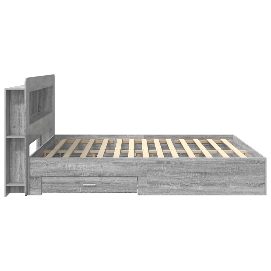 Cadre de lit avec rangement Sonoma gris 200 x 200 cm - 4
