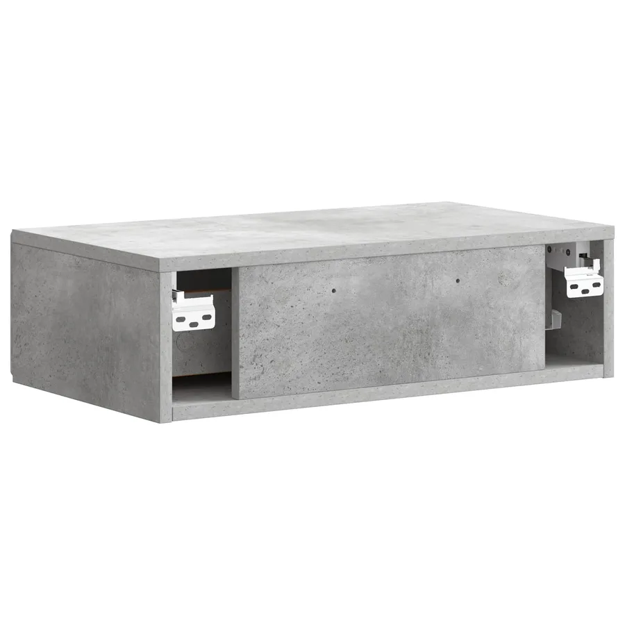 Table d'appoint murale Gris béton 59 x 34,5 x 17 cm - 7