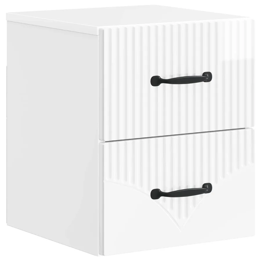 Cabinet de chevet mural 2 pcs Blanc brillant 34,5 x 33 x 40 cm - 5