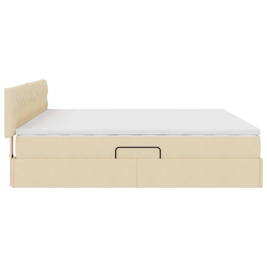 Lit avec rangement et matelas Crème 200 x 200 cm - 8