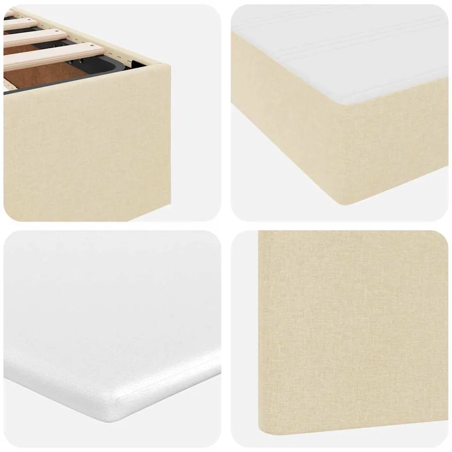 Lit avec rangement et matelas Crème 200 x 200 cm - 12