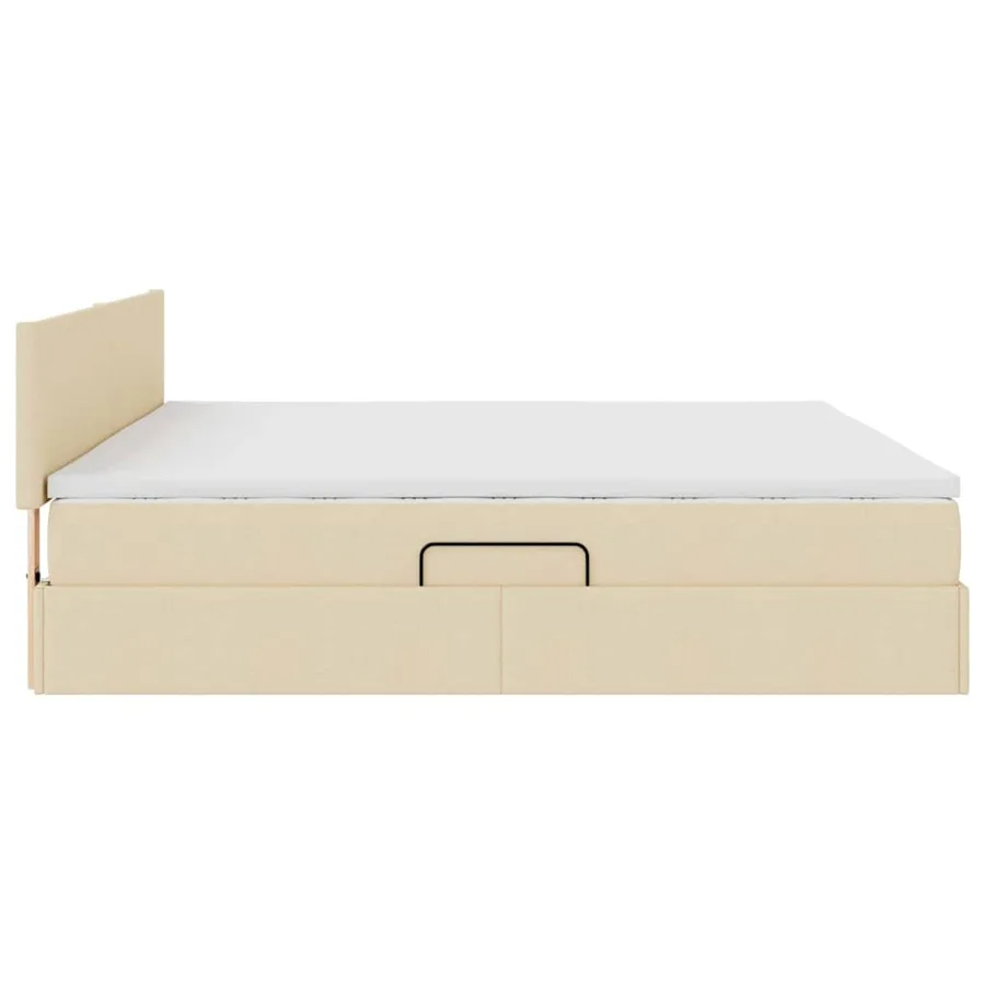 Lit avec rangement et matelas Crème 200 x 200 cm - 8