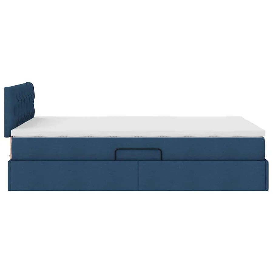 Lit de rangement LED avec matelas Bleu 120 x 190 cm Tissu - 11