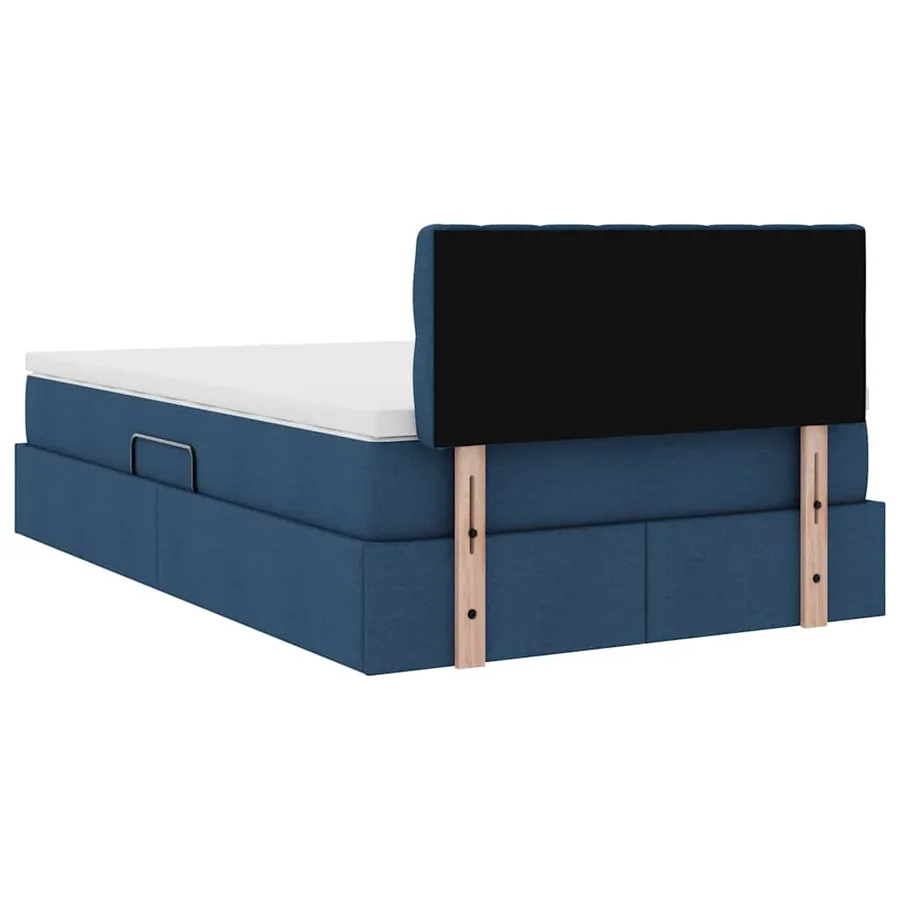 Lit de rangement LED avec matelas Bleu 120 x 190 cm Tissu - 12