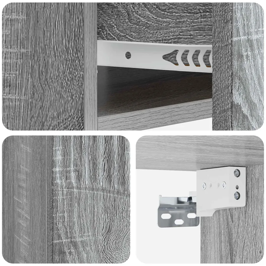 Cabinet de chevet mural Sonoma gris 49 x 34,5 x 20 cm - 8