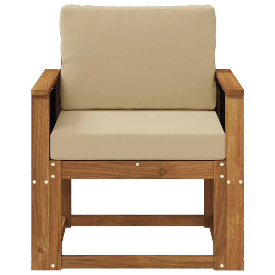 Sofa de milieu extérieur Bois d'Acacia Massif Naturel - 3