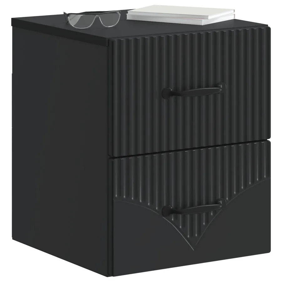 Cabinet de chevet mural 2 pcs Noir 34,5 x 33 x 40 cm - 3