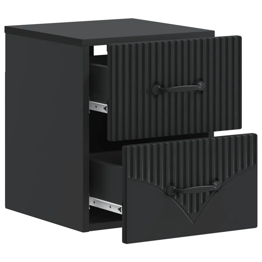 Cabinet de chevet mural 2 pcs Noir 34,5 x 33 x 40 cm - 6