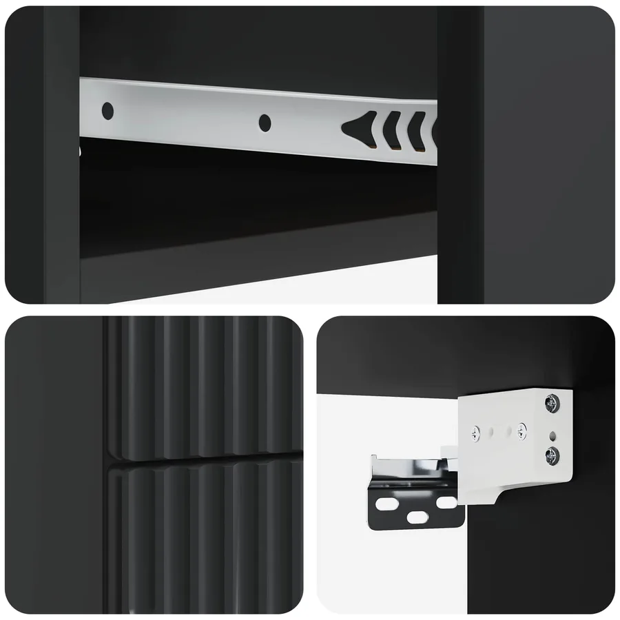 Cabinet de chevet mural 2 pcs Noir 34,5 x 33 x 40 cm - 8
