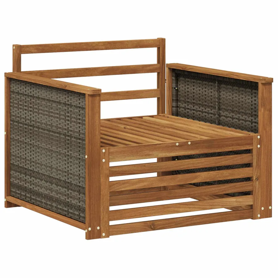 Sofa de milieu extérieur Bois d'Acacia Massif Naturel - 2