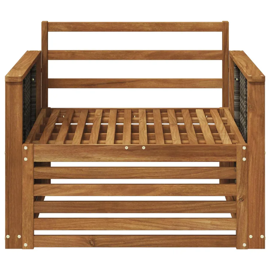 Sofa de milieu extérieur Bois d'Acacia Massif Naturel - 3