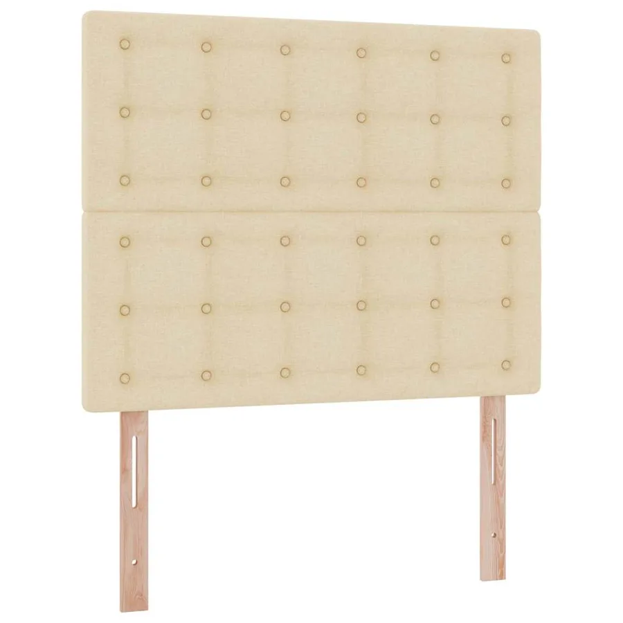 Lit avec rangement et matelas Crème 120 x 190 cm tissu - 9
