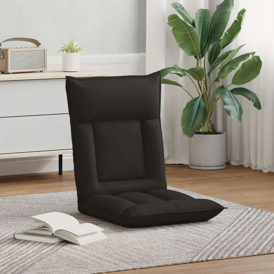 Fauteuil de sol ajustable Noir Simili cuir - 3