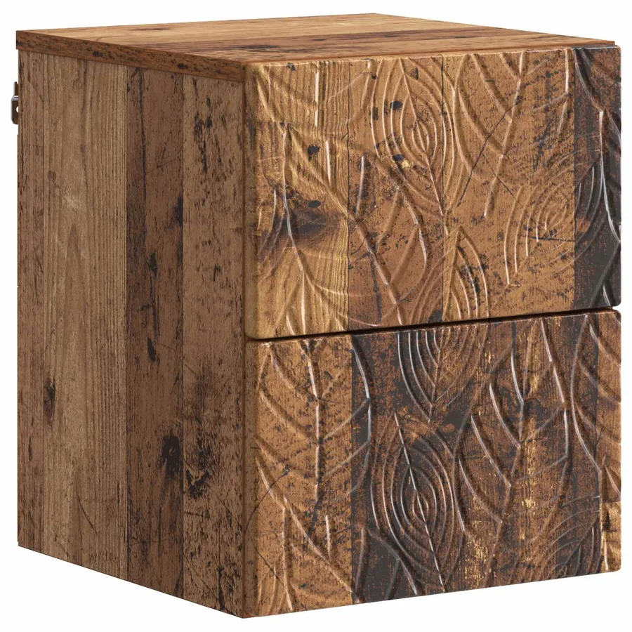 Cabinet de chevet mural 2 pcs Bois ancien 34,5 x 33 x 40 cm - 4