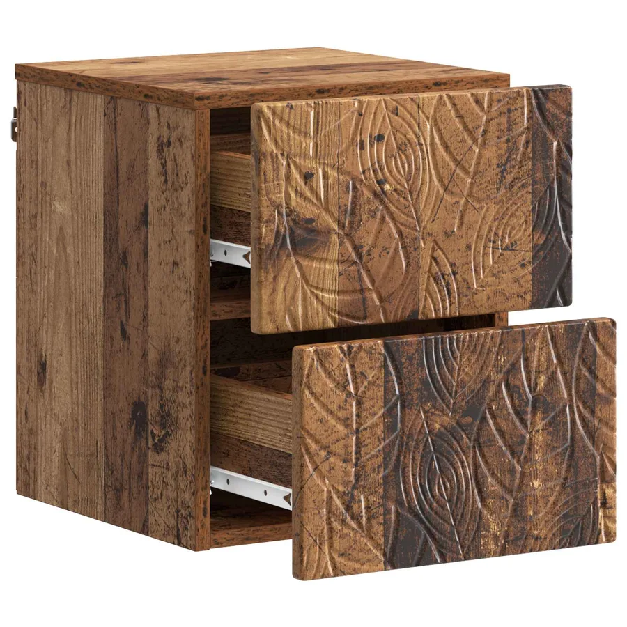 Cabinet de chevet mural 2 pcs Bois ancien 34,5 x 33 x 40 cm - 5
