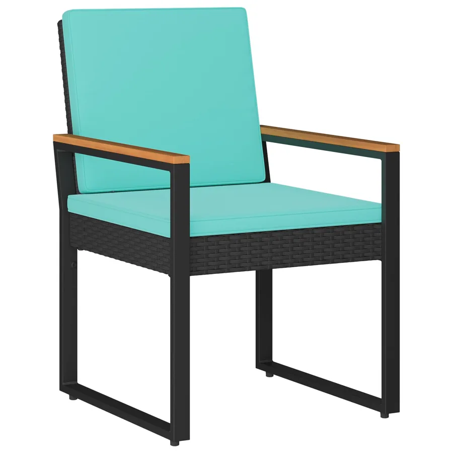 Ensemble de meubles d'extérieur 3 pcs Noir et turquoise - 4