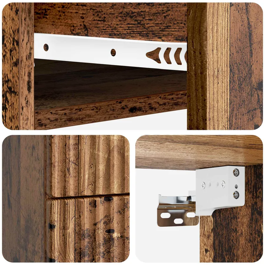 Cabinet de chevet mural 2 pcs Bois ancien 34,5 x 33 x 40 cm - 10
