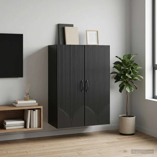 Armoire Murale Noir 66 x 34,5 x 90 cm Bois d'ingénierie