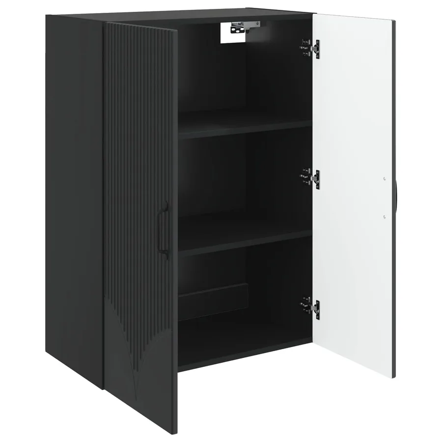 Armoire Murale Noir 66 x 34,5 x 90 cm Bois d'ingénierie - 3