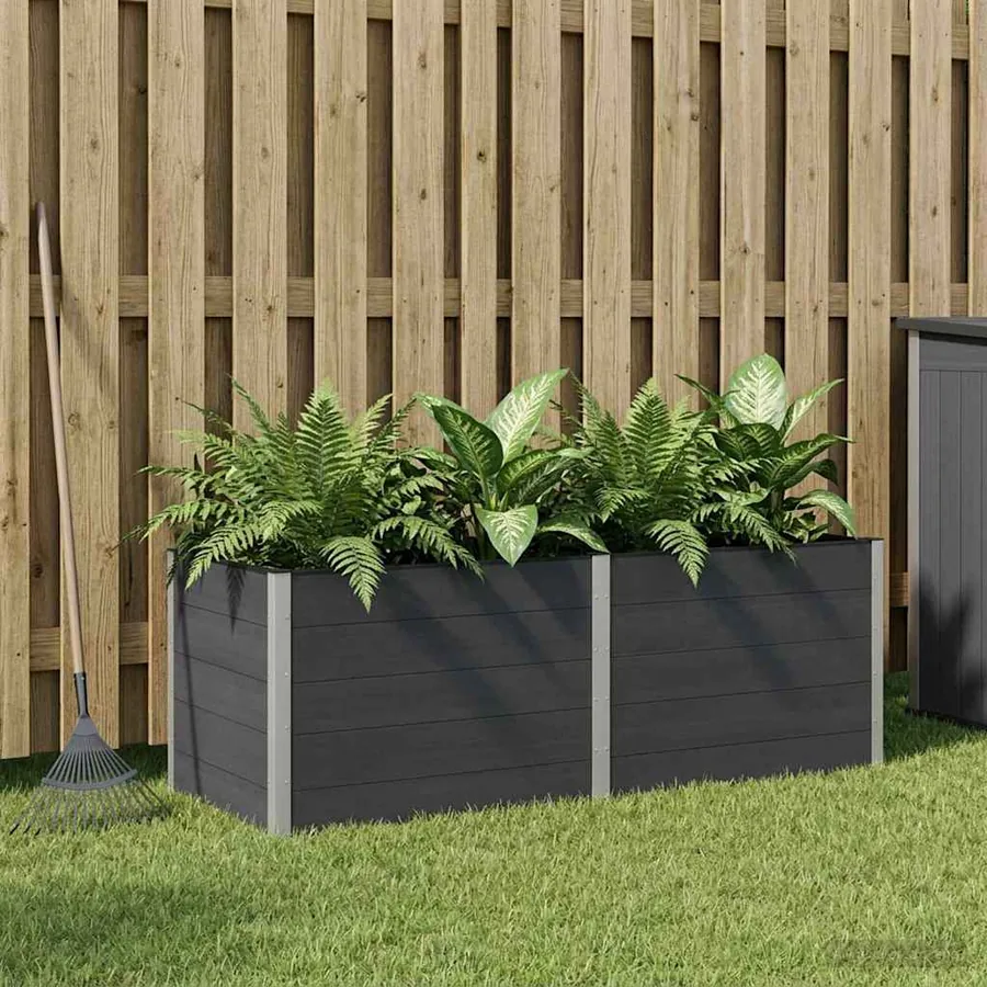Jardinière surélevée Noir 250 x 100 x 91 cm