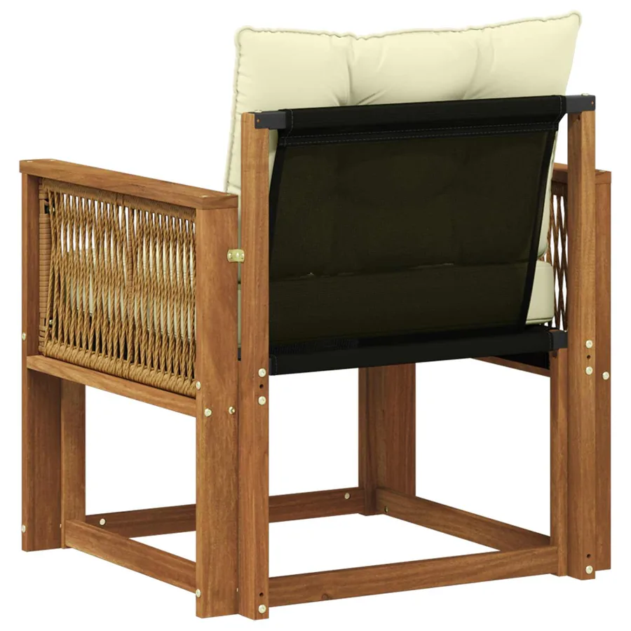 Sofa de milieu extérieur Bois d'acacia massif et Textilène - 7