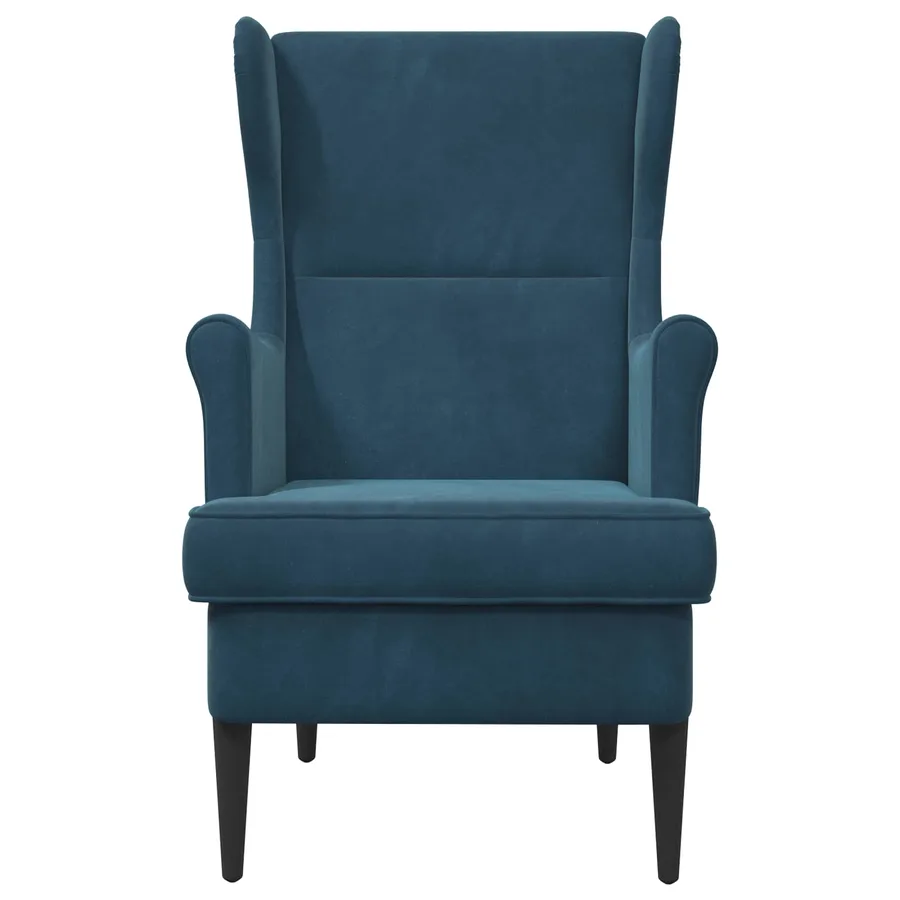 Fauteuil Bleu Velours - 4