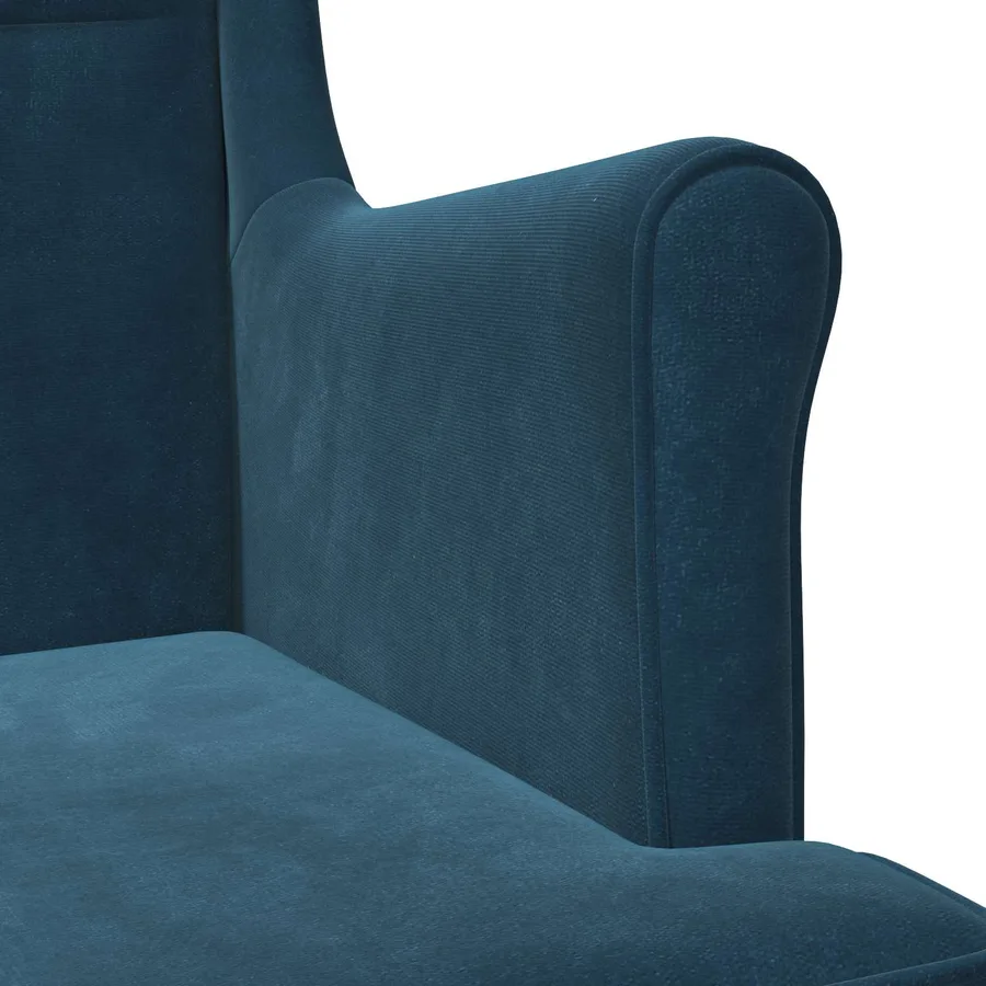 Fauteuil Bleu Velours - 7