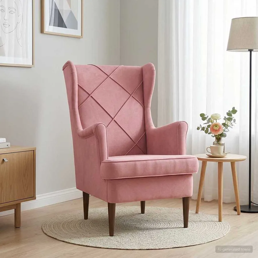 Fauteuil Rose Velours