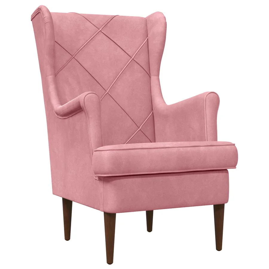 Fauteuil Rose Velours - 2