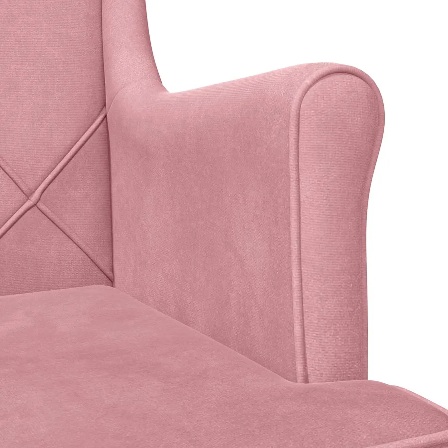Fauteuil Rose Velours - 7