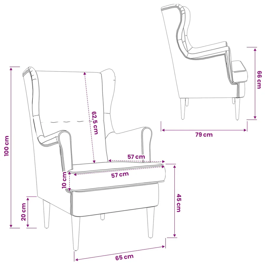 Fauteuil Rose Bouclé - 8