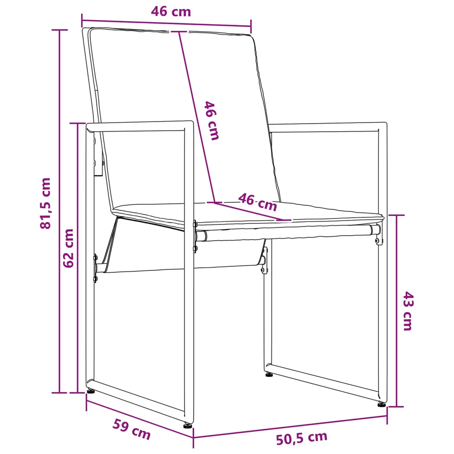 Ensemble de salle à manger pour jardin 9 pcs Noir et anthracite - 8