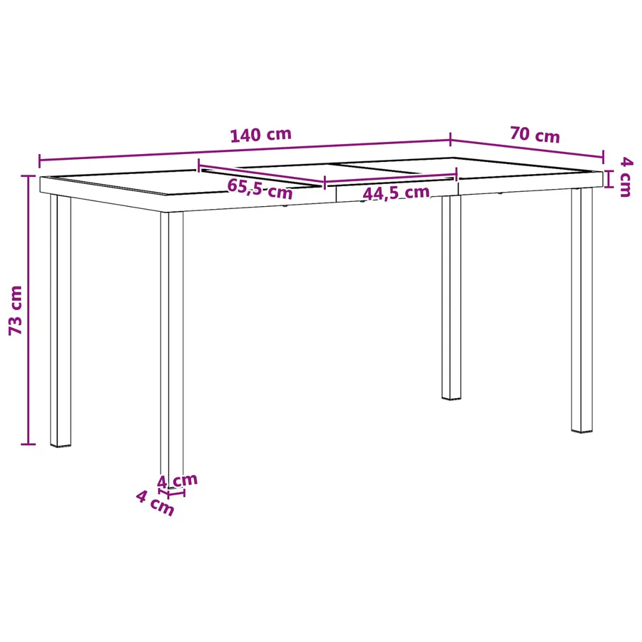 Ensemble de salle à manger pour jardin 5 pcs Noir et anthracite - 9