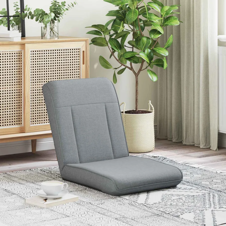 Fauteuil de sol ajustable Gris clair Tissu
