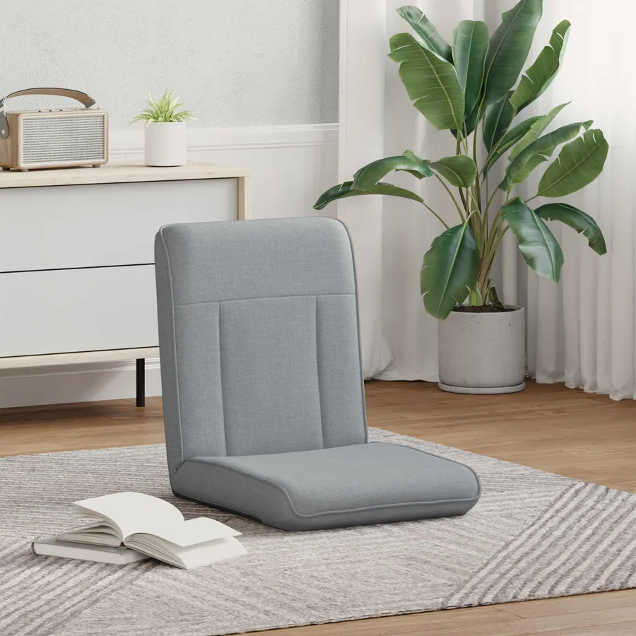 Fauteuil de sol ajustable Gris clair Tissu - 3