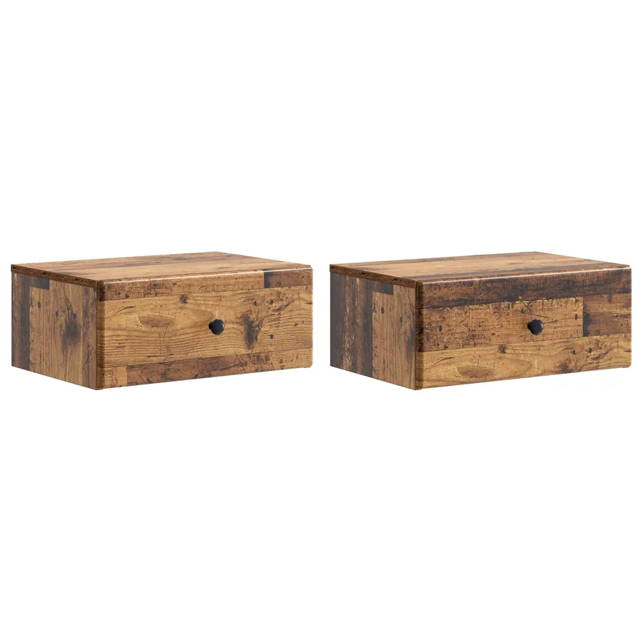 Cabinet de chevet mural 2 pcs Bois ancien 49 x 34,5 x 20 cm - 2