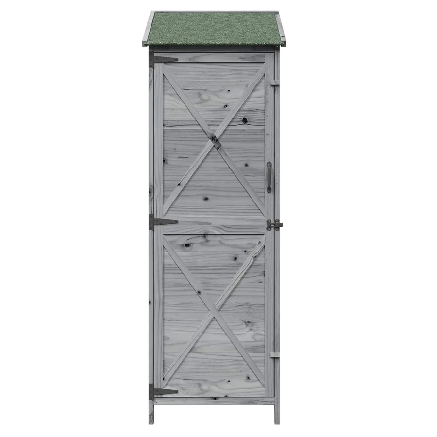 Abri de jardin Gris 59,5 x 56 x 176,5 cm Bois de Sapin Massif - 5