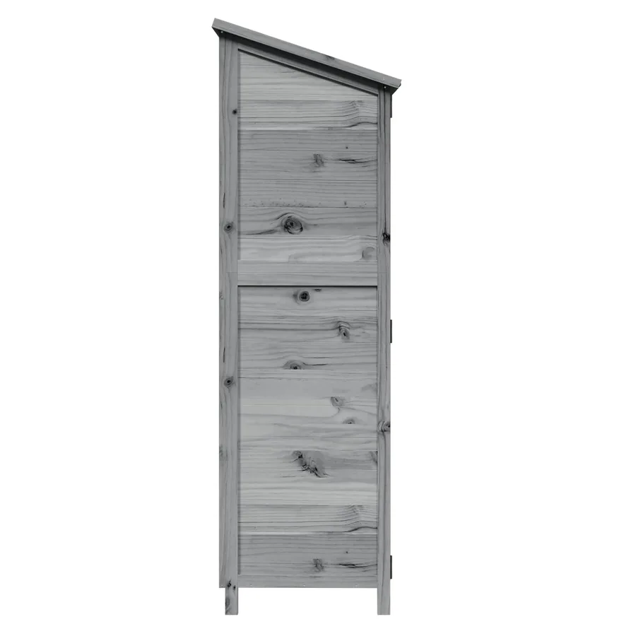 Abri de jardin Gris 59,5 x 56 x 176,5 cm Bois de Sapin Massif - 6